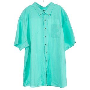 HB Harbour Bay Button Down Short Sleeve Green Men's Size 4XL